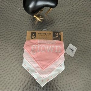 Rabbit+Bear Organic “Home Grown” 3 Pack Bandana Bibs